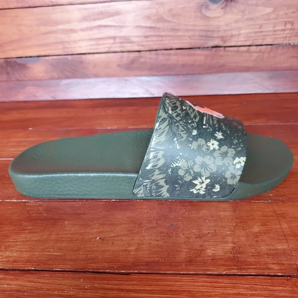 Polo Ralph Lauren Slides Men 14 Green Tropical Island Hawaiian Big Pony‎ New